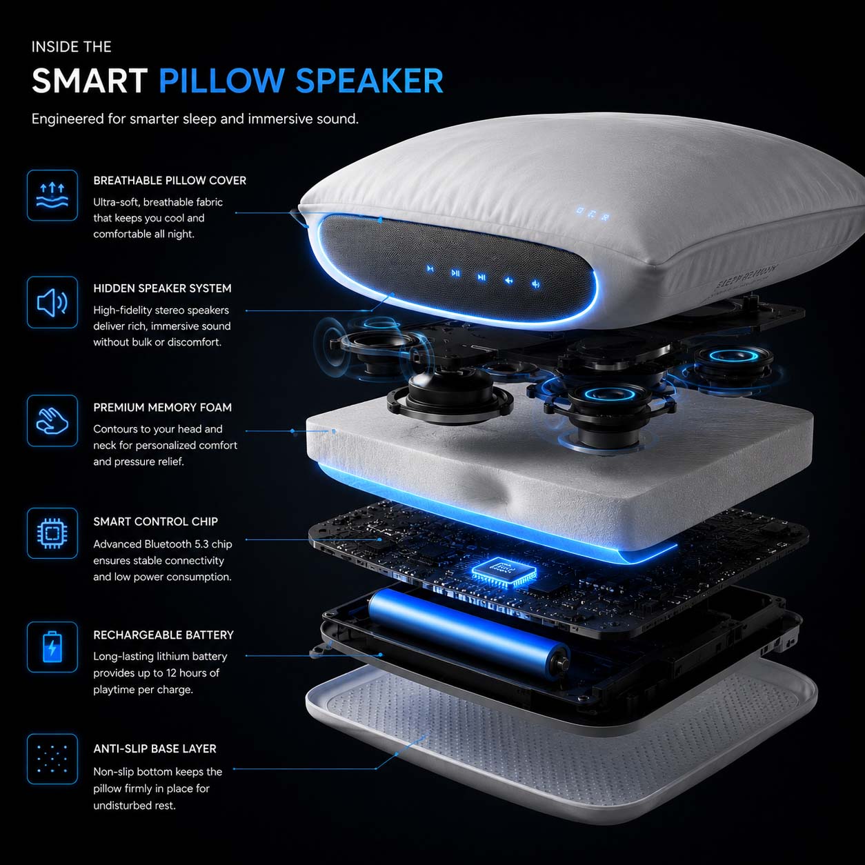Smart Pillow Speaker