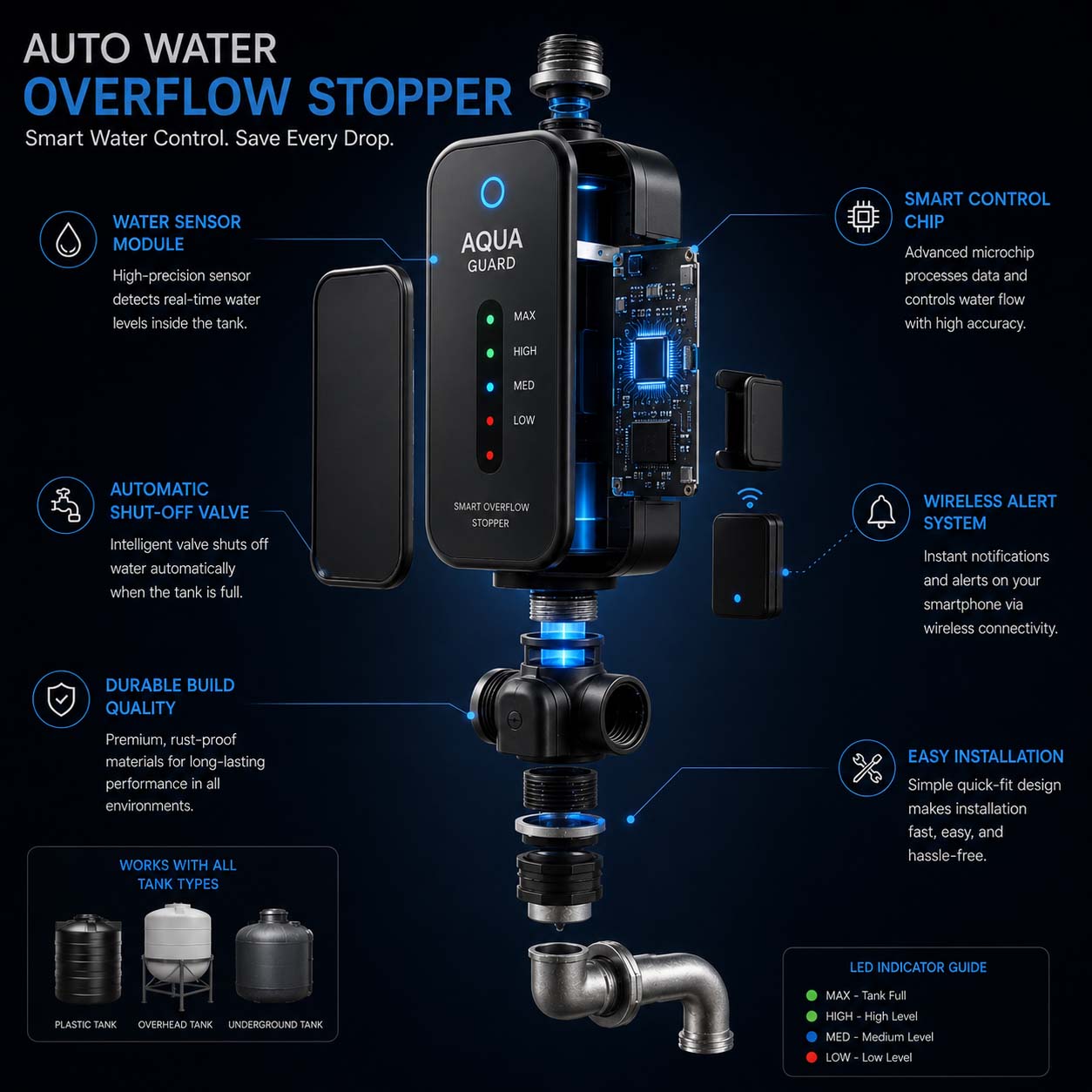 Auto Water Overflow Stopper