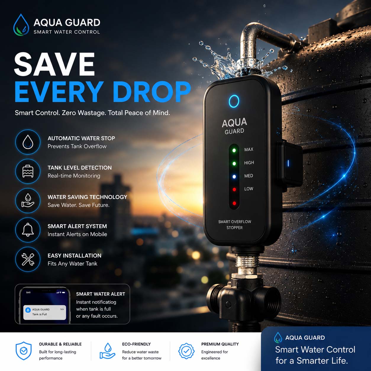 Auto Water Overflow Stopper