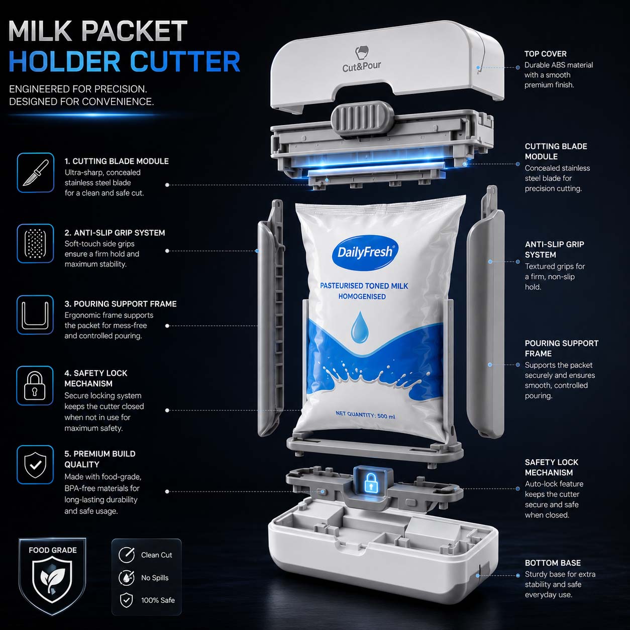 Milk Packet Holder Cutter