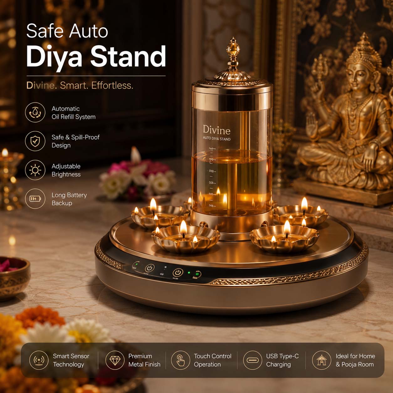 Safe Auto Diya Stand