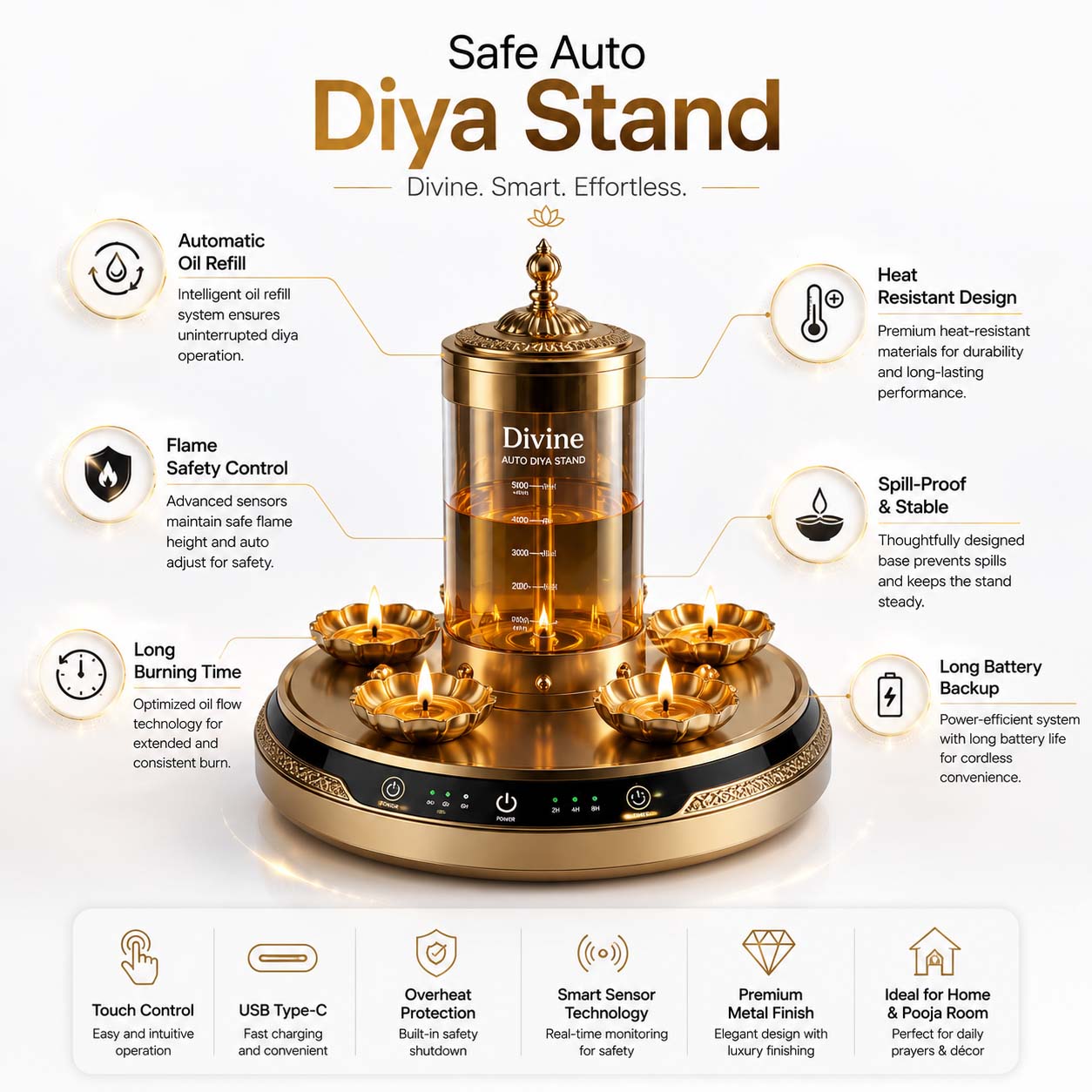 Safe Auto Diya Stand
