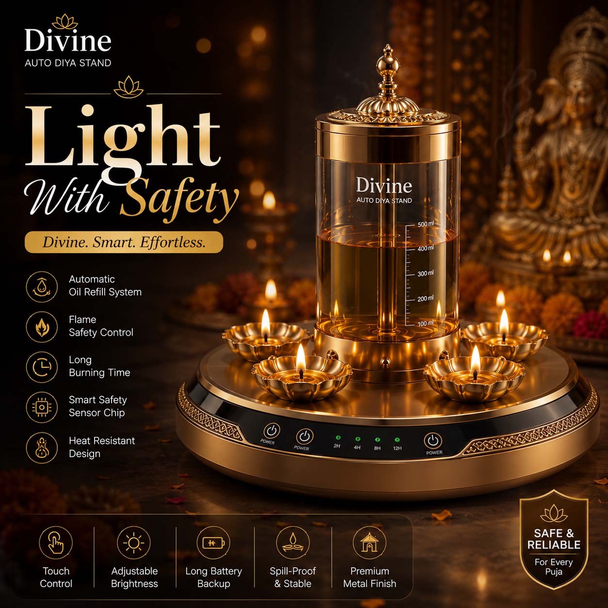 Safe Auto Diya Stand
