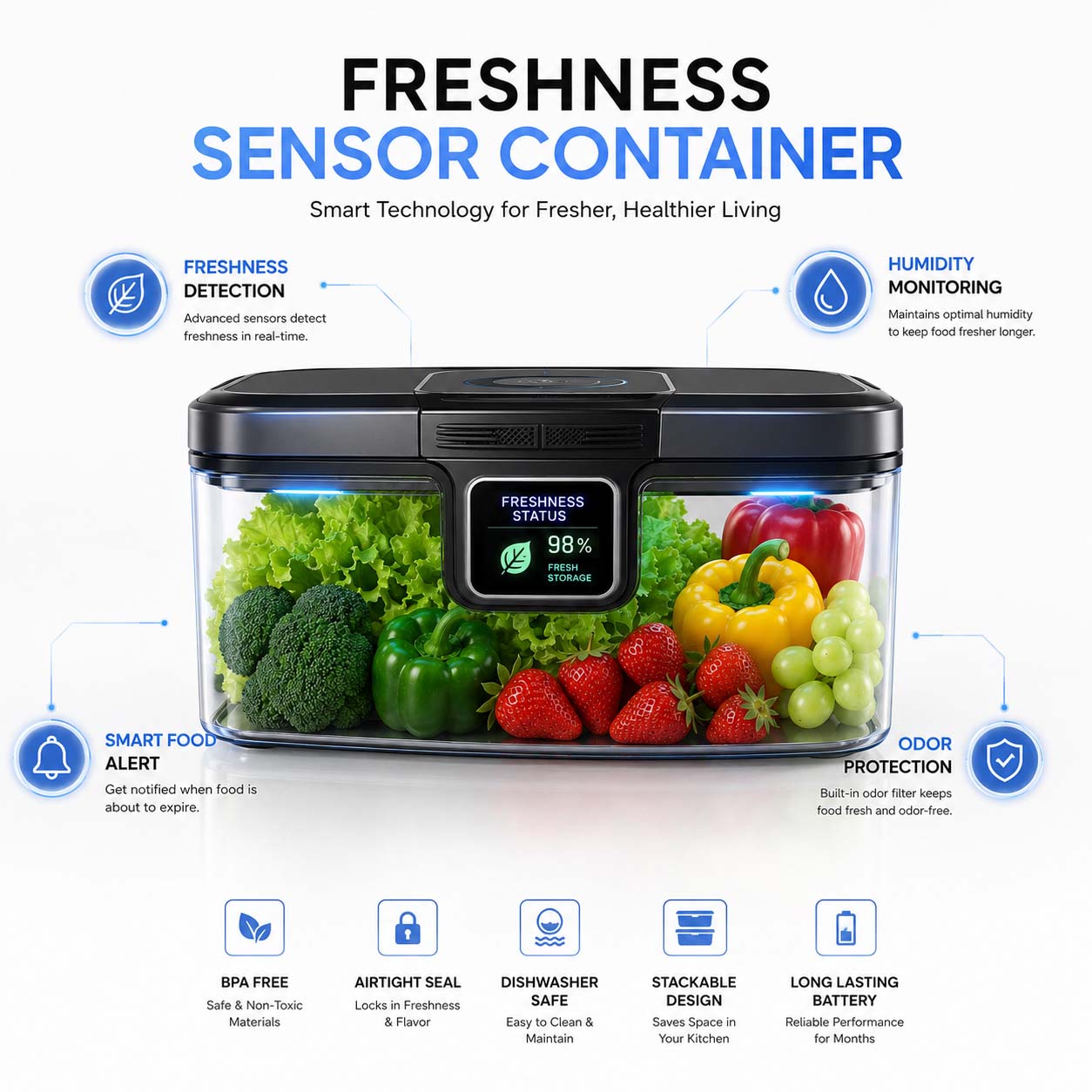 Freshness Sensor Container