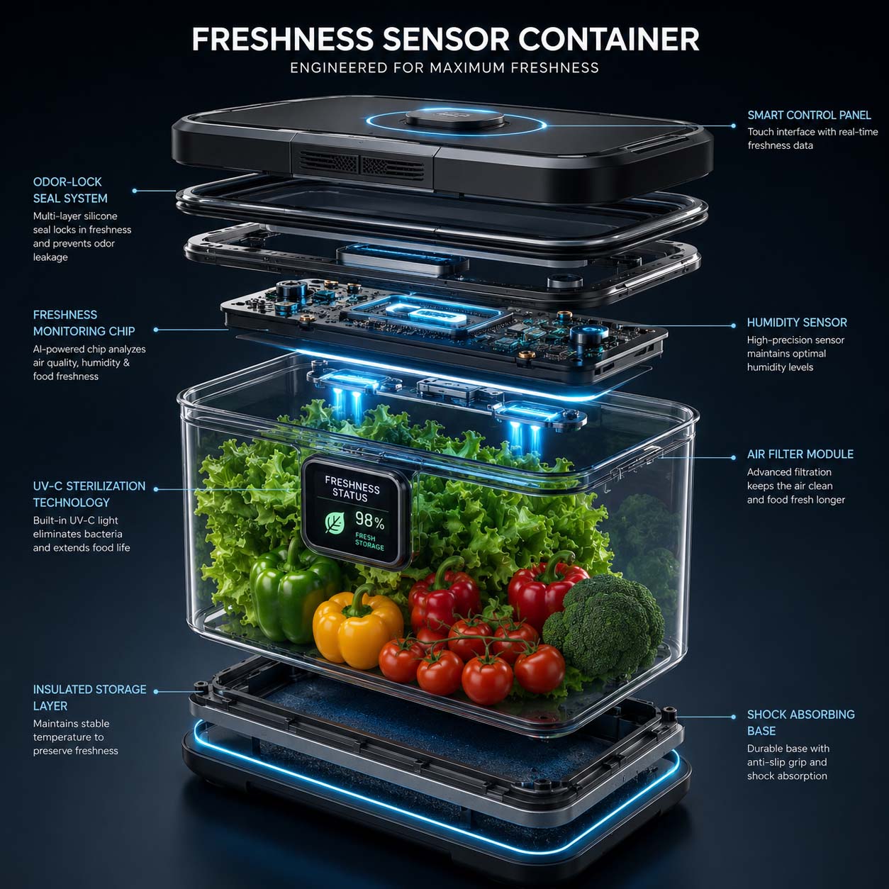 Freshness Sensor Container
