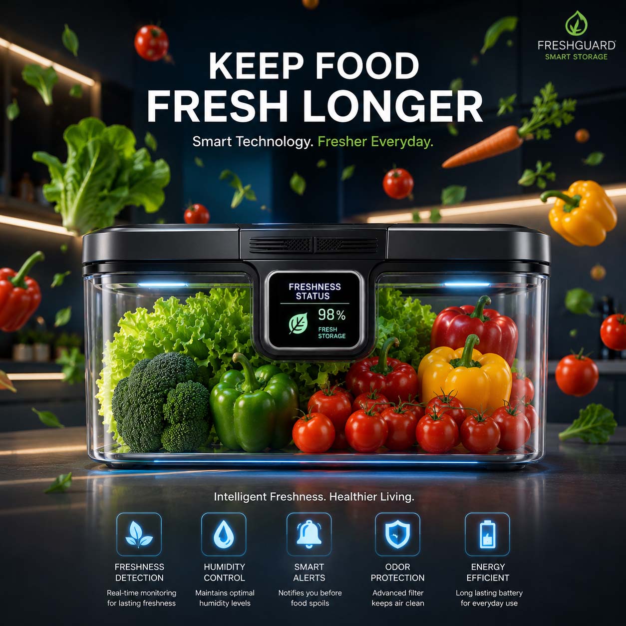 Freshness Sensor Container